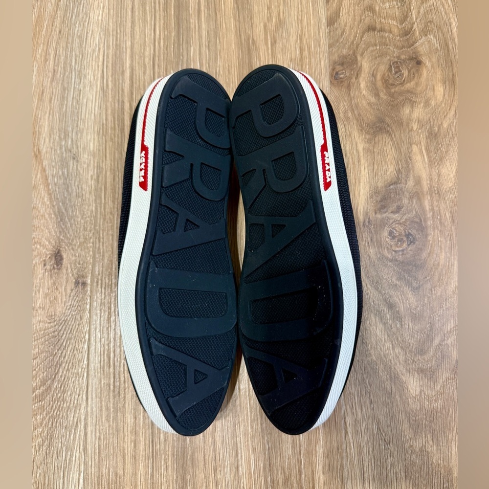 Prada Black Knit Stretch Slip-On Sneakers EU 37.5 / US 7.5 - Picture 8 of 10